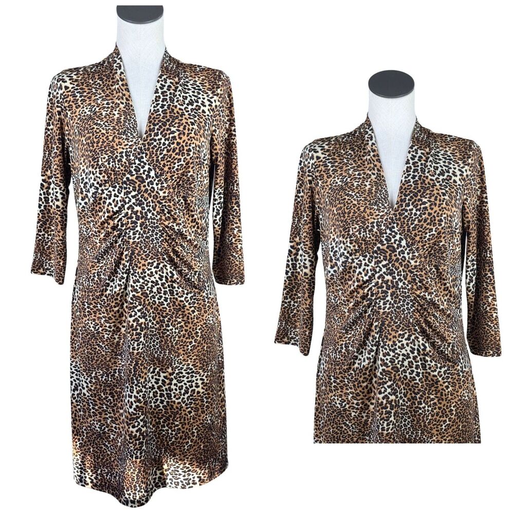 Tiana B New York Animal Print Flattering Dress Size M Casual Career Clubwear